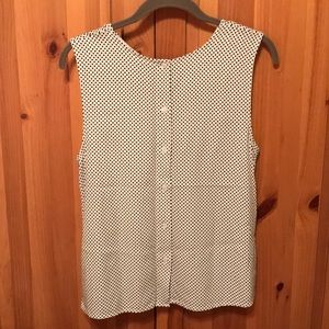 Sleeveless Polka Dot Blouse